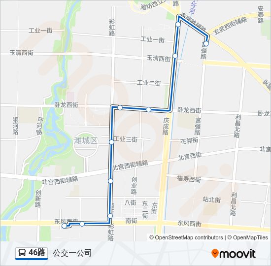 公交46路的线路图