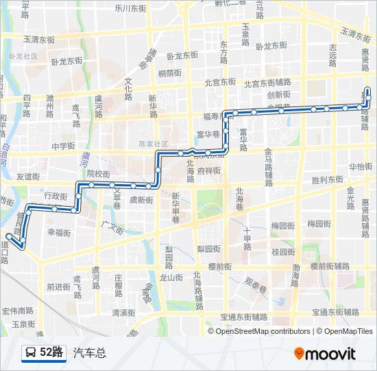 公交52路的线路图
