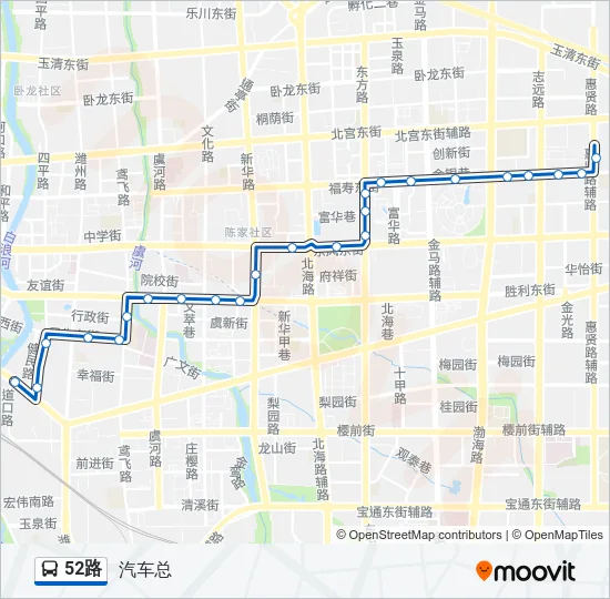 52路 Bus Line Map
