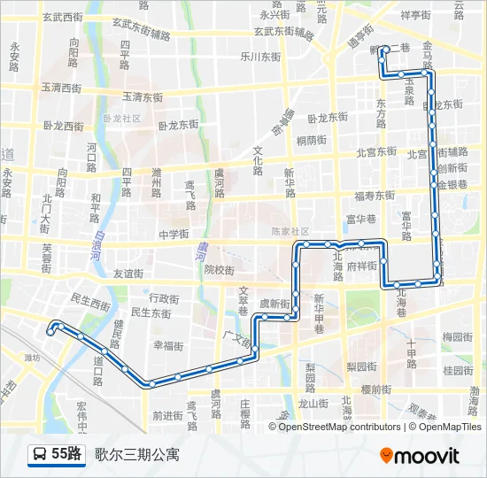 55路 Bus Line Map