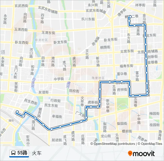 55路 Bus Line Map