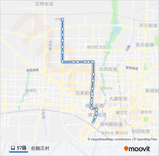 公交57路的线路图