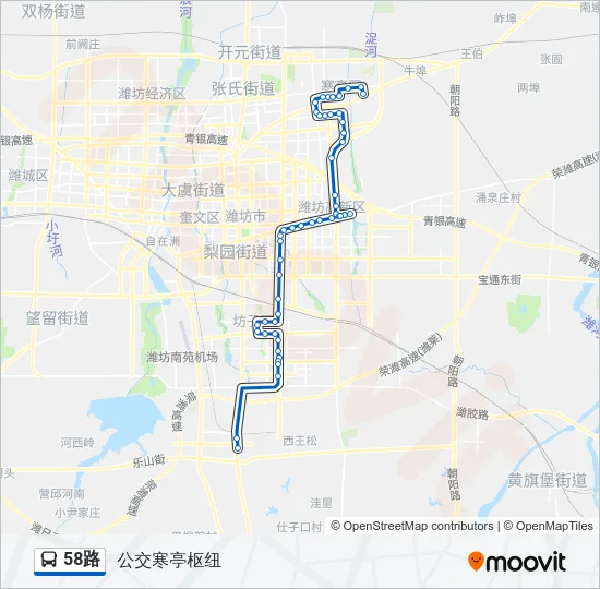 58路 Bus Line Map