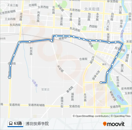 63路 Bus Line Map