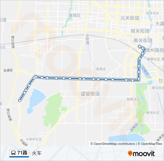 公交71路的线路图