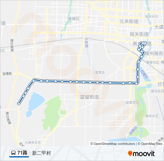 公交71路的线路图