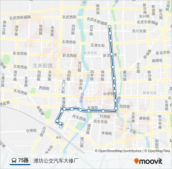 75路 Bus Line Map
