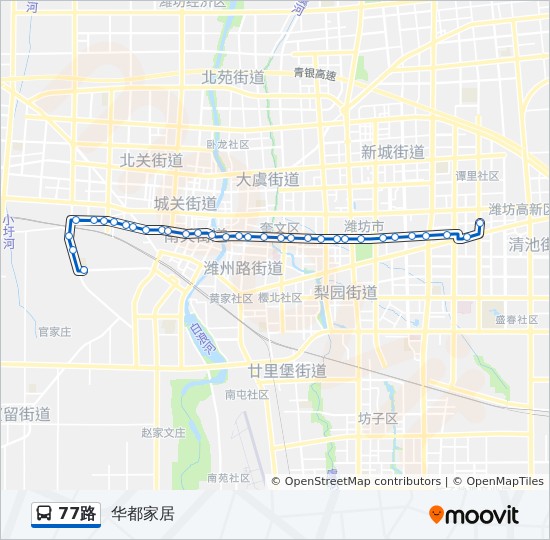 胶州77路公交车路线图图片