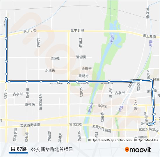 公交87路的线路图