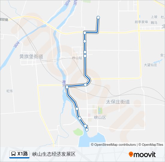 公交X1路的线路图