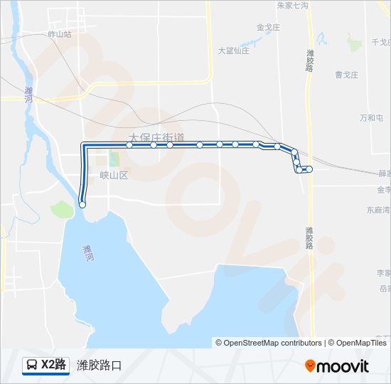 公交X2路的线路图