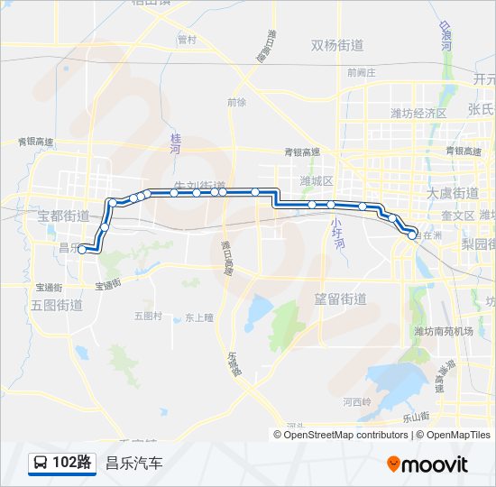 公交102路的线路图
