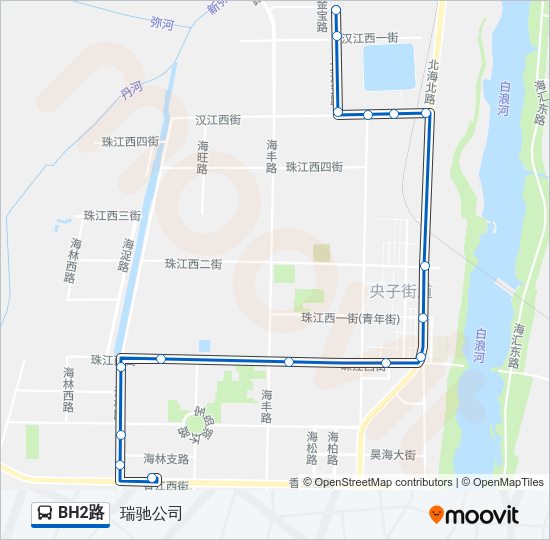 公交BH2路的线路图