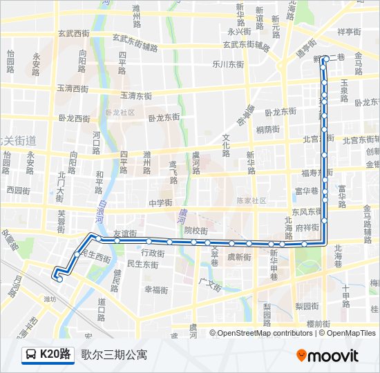 公交K20路的线路图