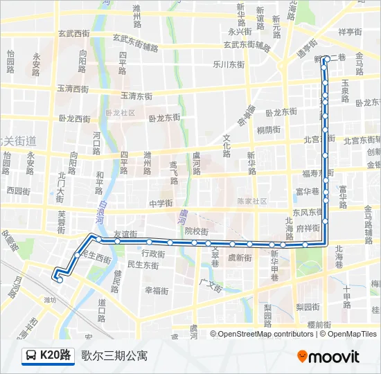 K20路 Bus Line Map