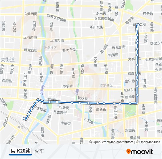 公交K20路的线路图