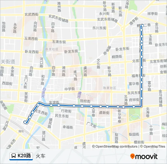 K20路 Bus Line Map