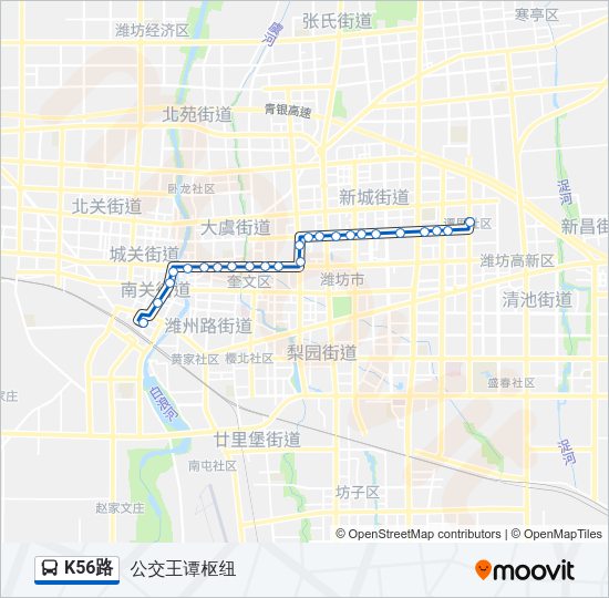 公交K56路的线路图