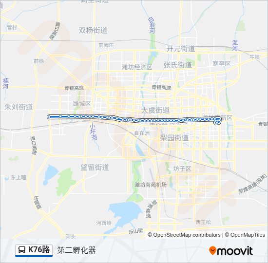 公交K76路的线路图