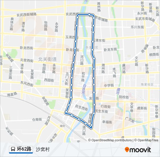 公交环62路的线路图