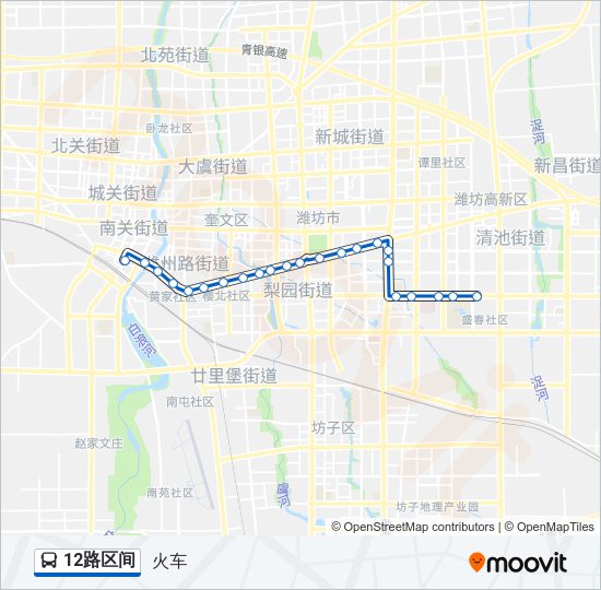 公交12区间路的线路图