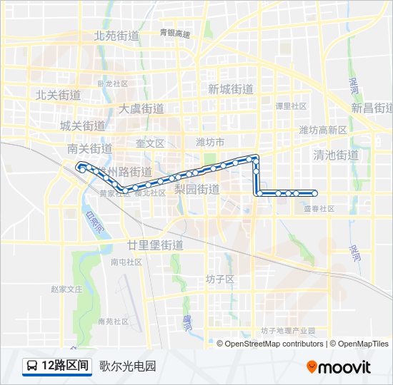 公交12区间路的线路图