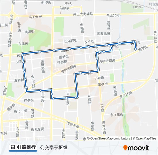公交41逆行路的线路图