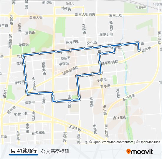 公交41顺行路的线路图