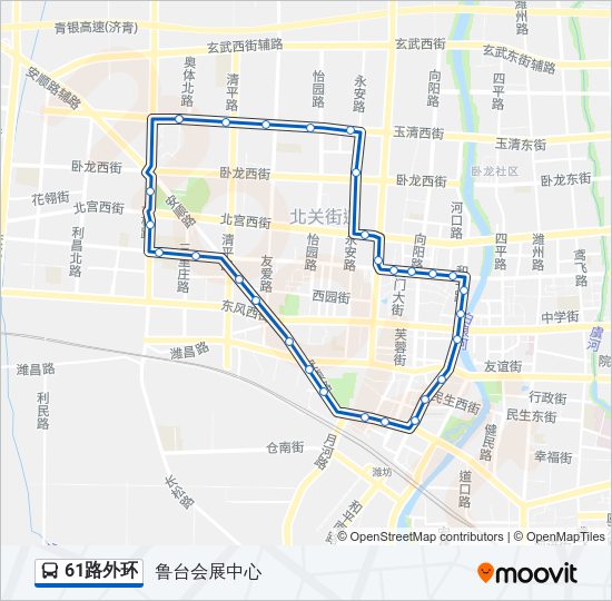 公交61外环路的线路图
