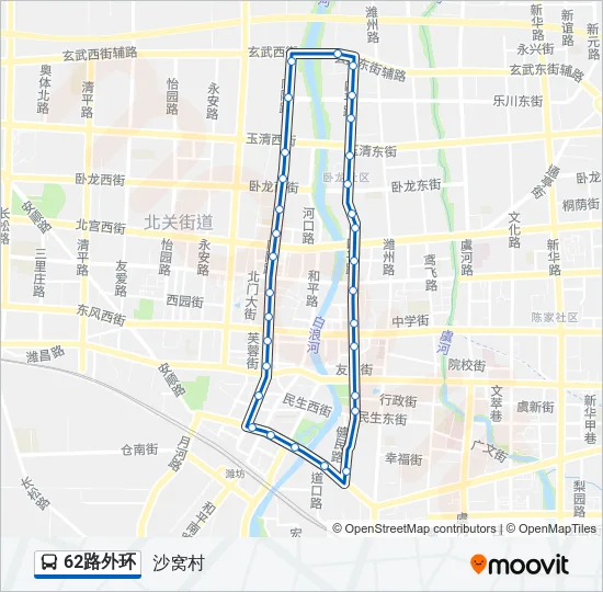 62路外环 Bus Line Map