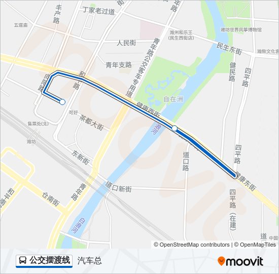 公交公交摆渡路的线路图