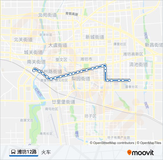 潍坊12路 Bus Line Map