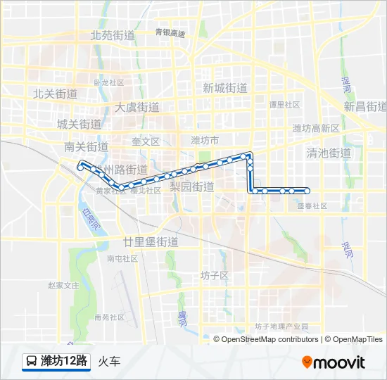 潍坊12路 Bus Line Map