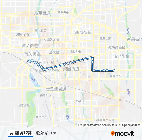 潍坊12路 Bus Line Map