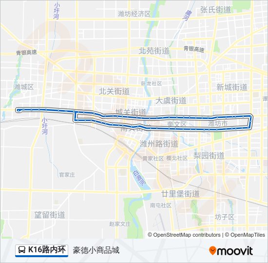 公交K16内环路的线路图