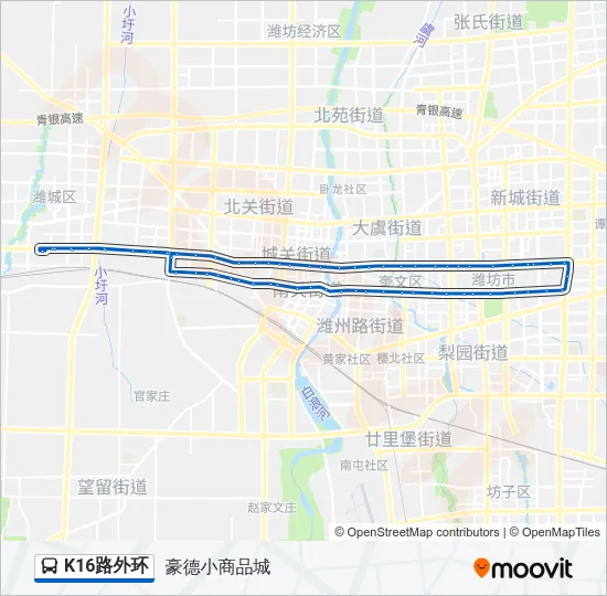 K16路外环 Bus Line Map