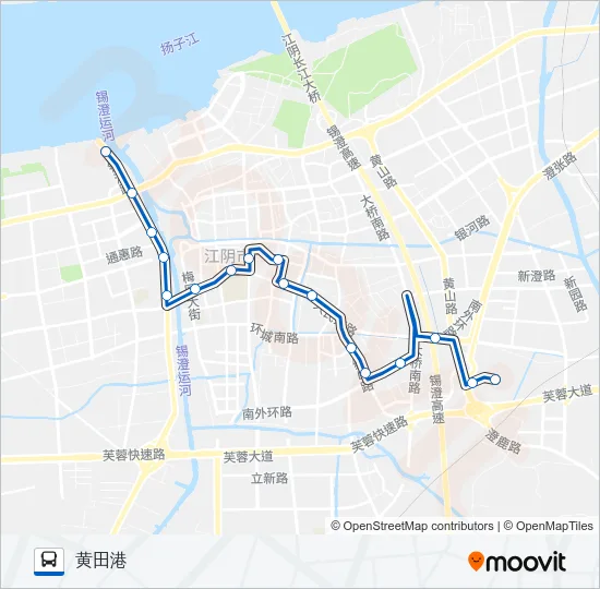 公交1路的线路图