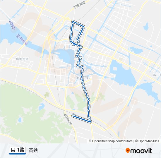 公交1路的线路图