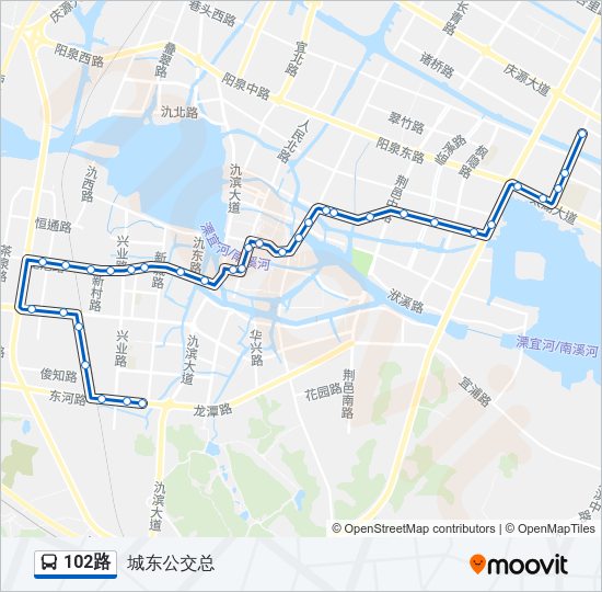 公交102路的线路图