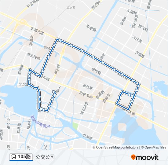 公交105路的线路图