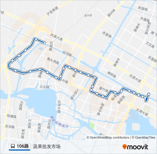 公交106路的线路图