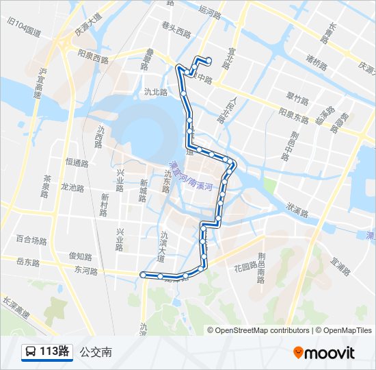 公交113路的线路图