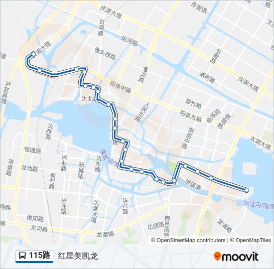 公交115路的线路图