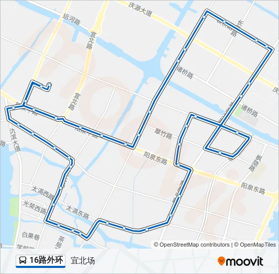 16路外环 Bus Line Map
