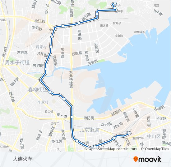 大连市公交车线路地图图片