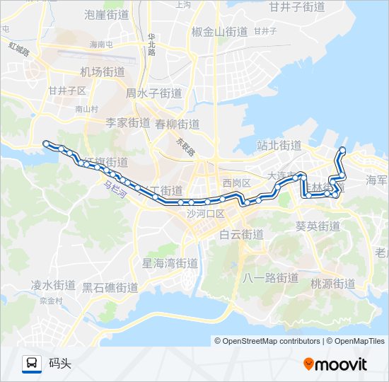 公交708路的线路图