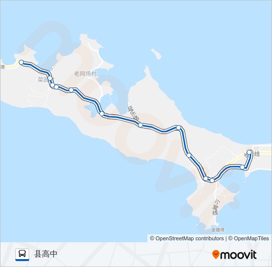 公交长海2路的线路图