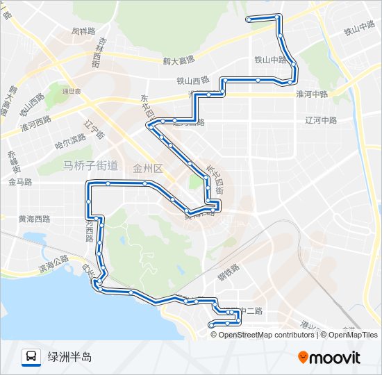 公交开发区2路的线路图