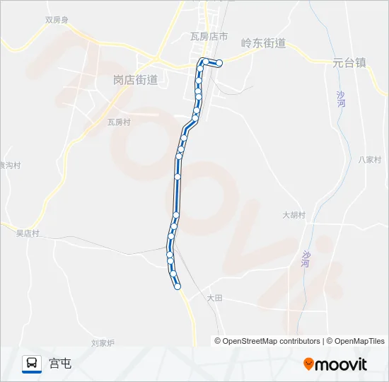 公交瓦房店2路的线路图