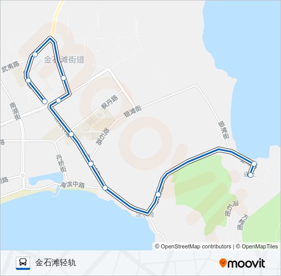 公交金石滩1路的线路图